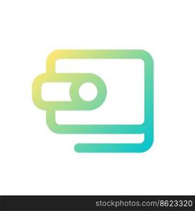 Wallet pixel perfect gradient linear ui icon. Online payment service. Website interactive element. Line color user interface symbol. Modern style pictogram. Vector isolated outline illustration. Wallet pixel perfect gradient linear ui icon
