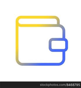 Wallet pixel perfect gradient linear ui icon. Personal bank account. Banking and finance. Money transfer. Line color user interface symbol. Modern style pictogram. Vector isolated outline illustration. Wallet pixel perfect gradient linear ui icon