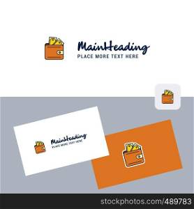 Wallet vector logotype with business card template. Elegant corporate identity. - Vector