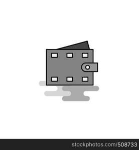 Wallet Web Icon. Flat Line Filled Gray Icon Vector