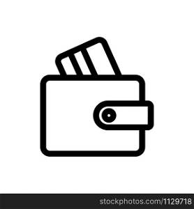 Wallet with cards icon vector. A thin line sign. Isolated contour symbol illustration. Wallet with cards icon vector. Isolated contour symbol illustration