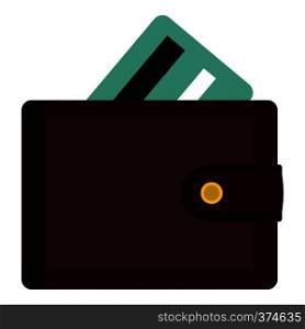 Wallet with credit cards icon. Flat illustration of wallet vector icon for web design. Wallet with credit cards icon, flat style