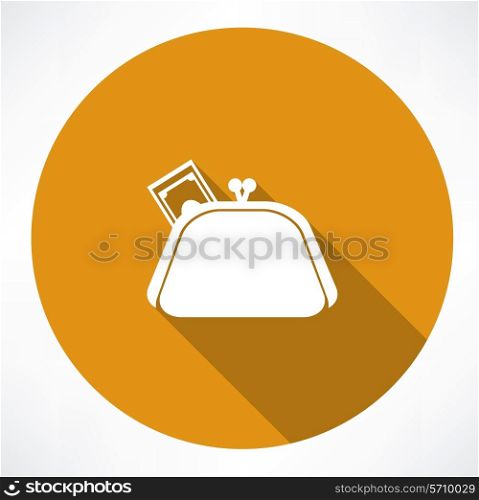 Wallet with dollars icon. Flat modern style vector illustration