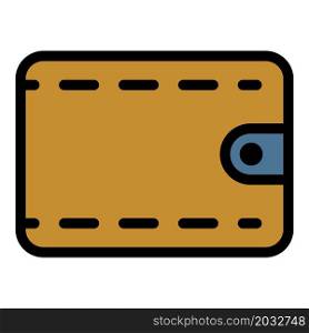 Wallet with round corners icon. Outline wallet with round corners vector icon color flat isolated. Wallet with round corners icon color outline vector