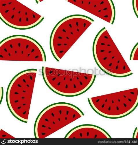 Wallpaper juicy summer watermelon slices on a white background.Texture berries vector illustration. Wallpaper juicy summer watermelon slices