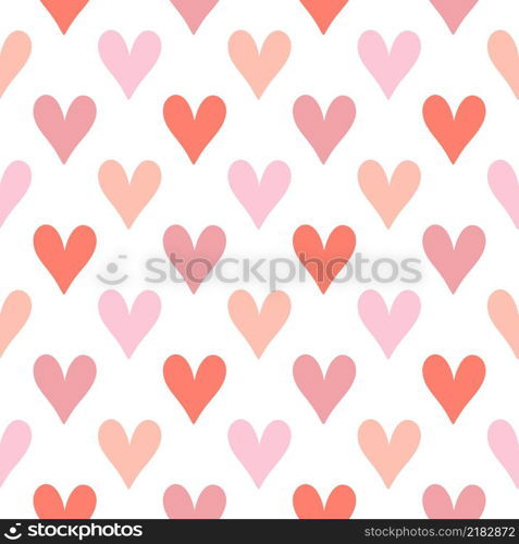 Wallpaper pink hearts seamless pattern. Delicate romantic background with cute hearts. Template for wrapping paper, fabric and design vector illustration. Wallpaper pink hearts seamless pattern