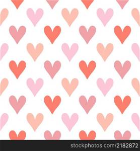 Wallpaper pink hearts seamless pattern. Delicate romantic background with cute hearts. Template for wrapping paper, fabric and design vector illustration. Wallpaper pink hearts seamless pattern