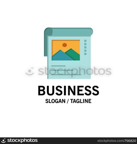 Wallpaper, Poster, Brochure Business Logo Template. Flat Color