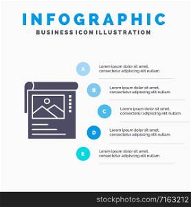 Wallpaper, Poster, Brochure Infographics Presentation Template. 5 Steps Presentation