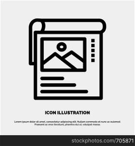 Wallpaper, Poster, Brochure Vector Line Icon