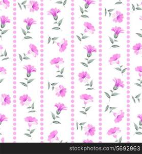 Wallpaper seamless floral pattern over white background. Vector illustration.