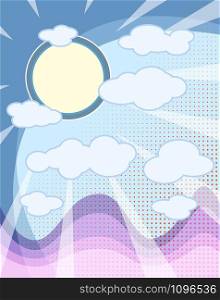 Wallpaper sunrise Graphic design nature pattern sky mountain On cartoon style Dots colorful background