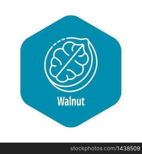 Walnut icon. Outline walnut vector icon for web design isolated on white background. Walnut icon, outline style