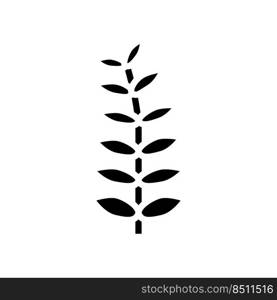 walnut leaf glyph icon vector. walnut leaf sign. isolated symbol illustration. walnut leaf glyph icon vector illustration