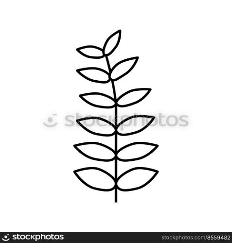 walnut leaf line icon vector. walnut leaf sign. isolated contour symbol black illustration. walnut leaf line icon vector illustration