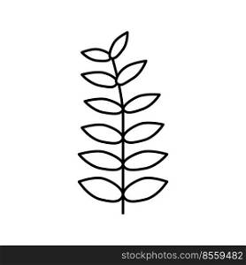 walnut leaf line icon vector. walnut leaf sign. isolated contour symbol black illustration. walnut leaf line icon vector illustration