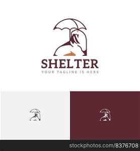 Walrus Animal Shelter Umbrella Wildlife Fauna Conservation Logo