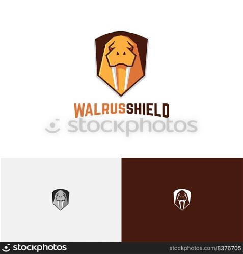 Walrus Shield Guard Strong Protection Game Esport Logo
