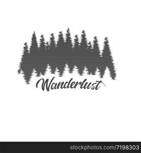 wanderlust adventure forest logo white background vector illustration