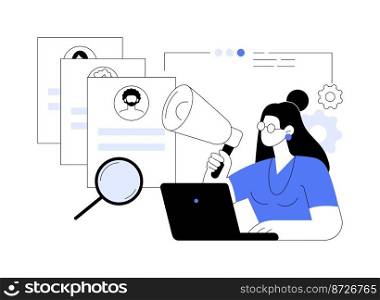 Wanted employees abstract concept vector illustration. Vacant job position, searching employees, open vacancies, join our team, we are hiring, staff wanted, personnel needed abstract metaphor.. Wanted employees abstract concept vector illustration.
