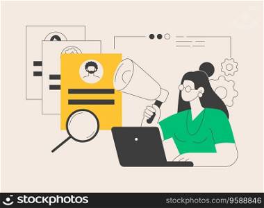 Wanted employees abstract concept vector illustration. Vacant job position, searching employees, open vacancies, join our team, we are hiring, staff wanted, personnel needed abstract metaphor.. Wanted employees abstract concept vector illustration.