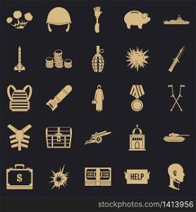 War crime icons set. Simple set of 25 war crime vector icons for web for any design. War crime icons set, simple style