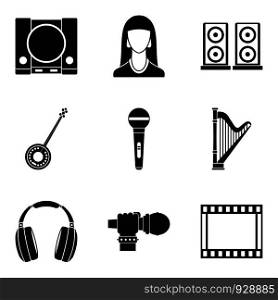 Warble icons set. Simple set of 9 warble vector icons for web isolated on white background. Warble icons set, simple style