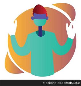Ward boy ready for an operation multicolor vector illustration on a white background