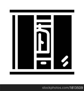 wardrobe cabinets furniture glyph icon vector. wardrobe cabinets furniture sign. isolated contour symbol black illustration. wardrobe cabinets furniture glyph icon vector illustration