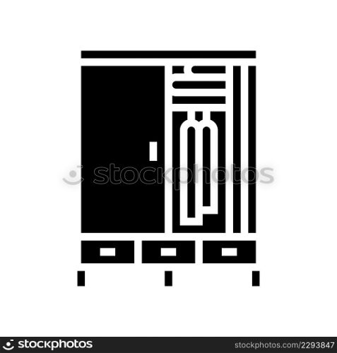 wardrobe furniture glyph icon vector. wardrobe furniture sign. isolated contour symbol black illustration. wardrobe furniture glyph icon vector illustration