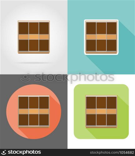 wardrobe furniture set flat icons vector illustration isolated on white background