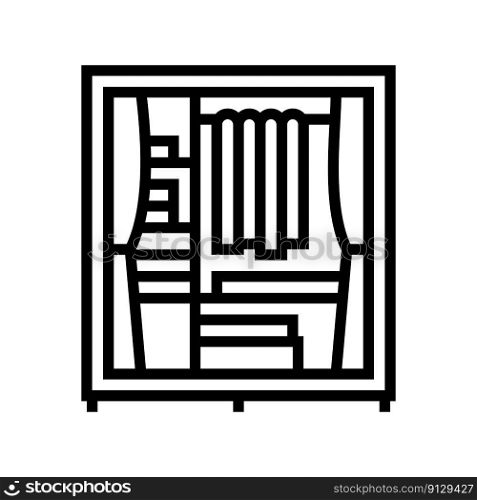 wardrobe kid bedroom line icon vector. wardrobe kid bedroom sign. isolated contour symbol black illustration. wardrobe kid bedroom line icon vector illustration