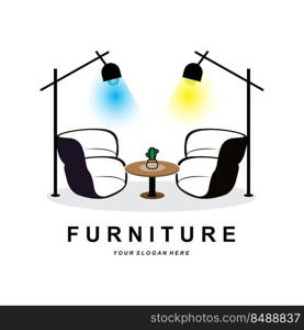 Wardrobe Logo Design, Furniture Clothes Place Illustration, Wood Craft Company Brand Icon Vector