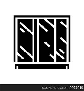 wardrobe mirror glyph icon vector. wardrobe mirror sign. isolated contour symbol black illustration. wardrobe mirror glyph icon vector illustration