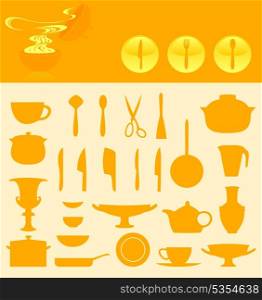 Ware icons. Set of icons of ware. A vector illustration