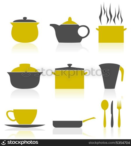 Ware icons2. Set of icons on a theme kitchen. A vector illustration
