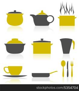 Ware icons2. Set of icons on a theme kitchen. A vector illustration