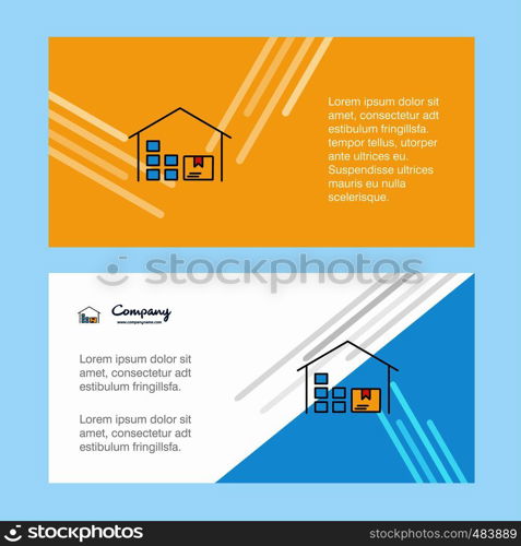 Warehouse abstract corporate business banner template, horizontal advertising business banner.