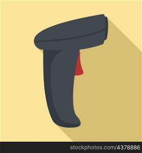 Warehouse barcode scanner icon. Flat illustration of warehouse barcode scanner vector icon isolated on white background. Warehouse barcode scanner icon flat isolated vector