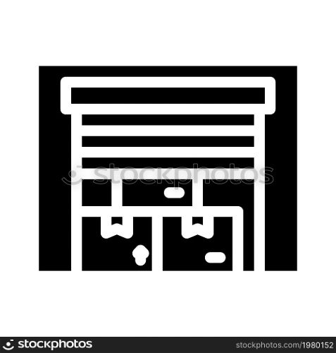 warehouse building glyph icon vector. warehouse building sign. isolated contour symbol black illustration. warehouse building glyph icon vector illustration