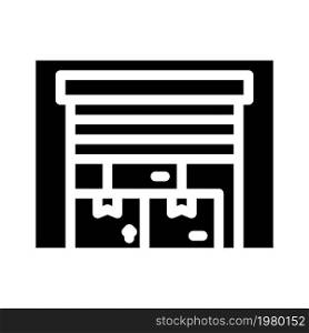 warehouse building glyph icon vector. warehouse building sign. isolated contour symbol black illustration. warehouse building glyph icon vector illustration