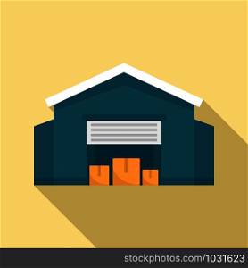Warehouse building icon. Flat illustration of warehouse building vector icon for web design. Warehouse building icon, flat style