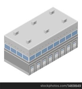 Warehouse building icon. Isometric of warehouse building vector icon for web design isolated on white background. Warehouse building icon, isometric style