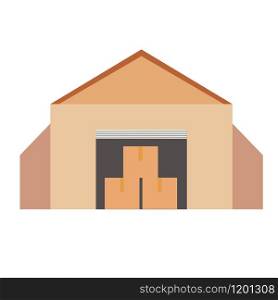 warehouse building icon on white background. flat style. industrial construction sign. factory storage symbol.