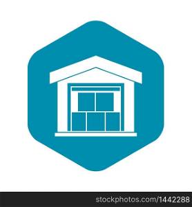 Warehouse building icon. Simple illustration of warehouse building vector icon for web. Warehouse building icon, simple style