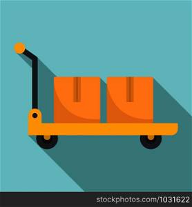 Warehouse cart icon. Flat illustration of warehouse cart vector icon for web design. Warehouse cart icon, flat style