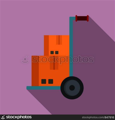 Warehouse cart icon. Flat illustration of warehouse cart vector icon for web design. Warehouse cart icon, flat style