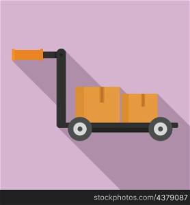 Warehouse cart icon. Flat illustration of warehouse cart vector icon isolated on white background. Warehouse cart icon flat isolated vector