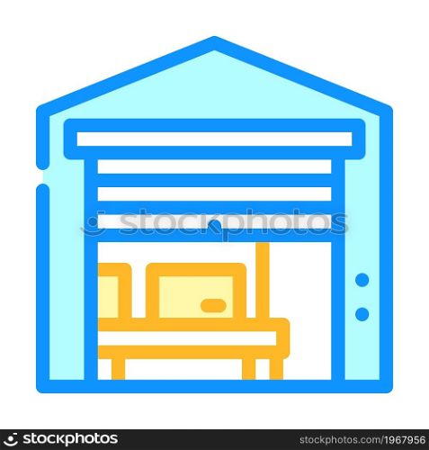 warehouse construction color icon vector. warehouse construction sign. isolated symbol illustration. warehouse construction color icon vector illustration