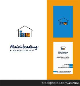 Warehouse Creative Logo and business card. vertical Design Vector